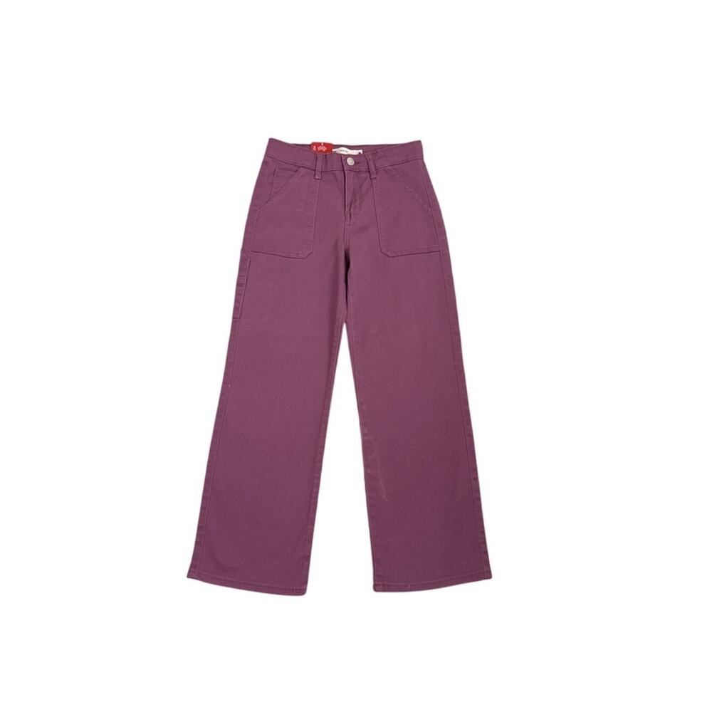 NWT Levi's Wide Leg Pants Purple Denim Adjustable Waist Utility Pocket Size 8